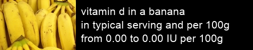 vitamin d in a banana information and values per serving and 100g